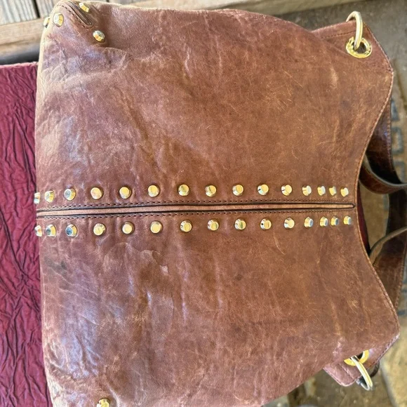 Michael Kors Distressed Uptown Astor Studded Hobo Bag - Picture 6 of 12